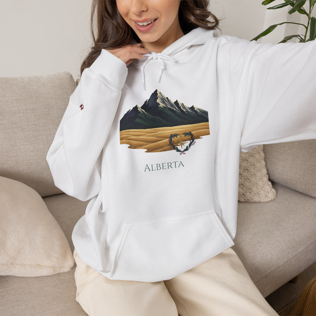 Alberta Scenic Lake and Forest Premium Hoodie