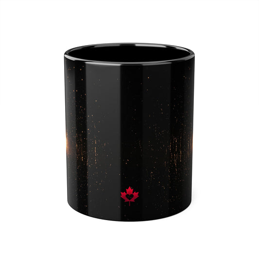 Accent Coffee Mug — Moody Rain Window Sunset Design