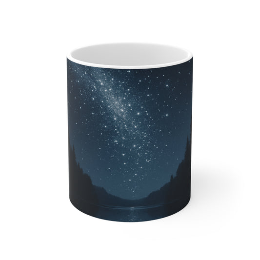 Among the Stars — Night Sky Forest Mug