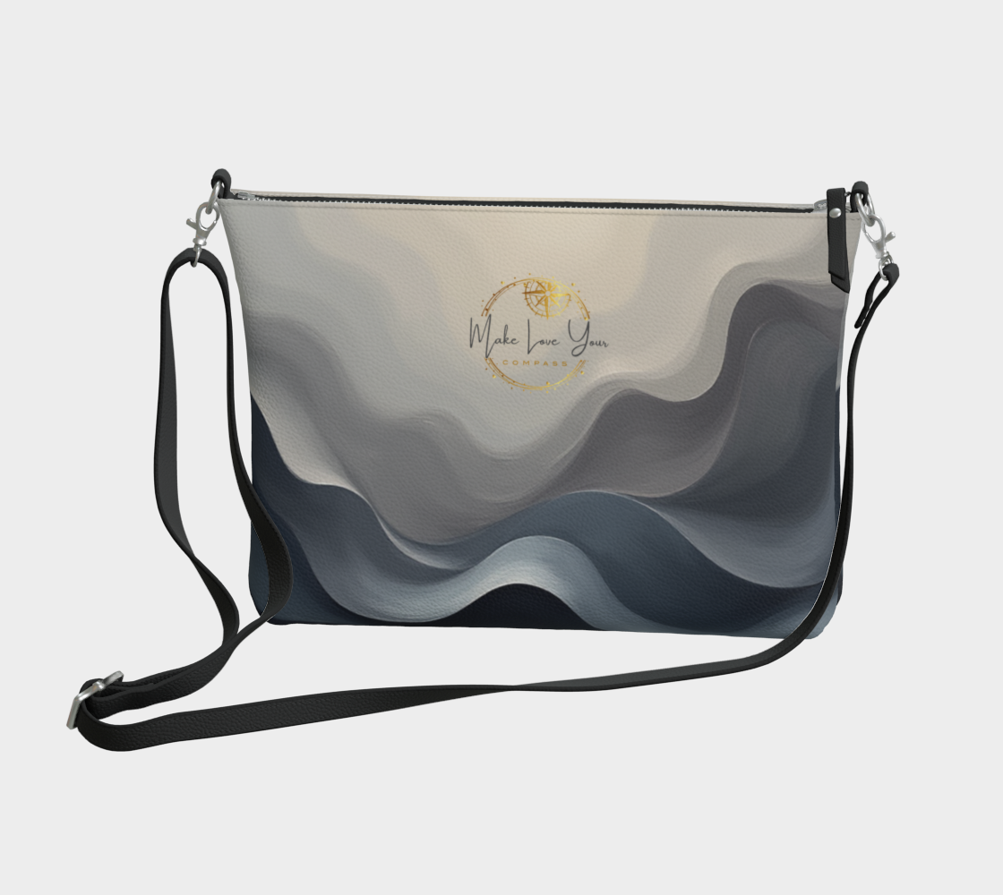 Make Love Your Compass | Wave Collection Grey Swirl Crossbody Bag