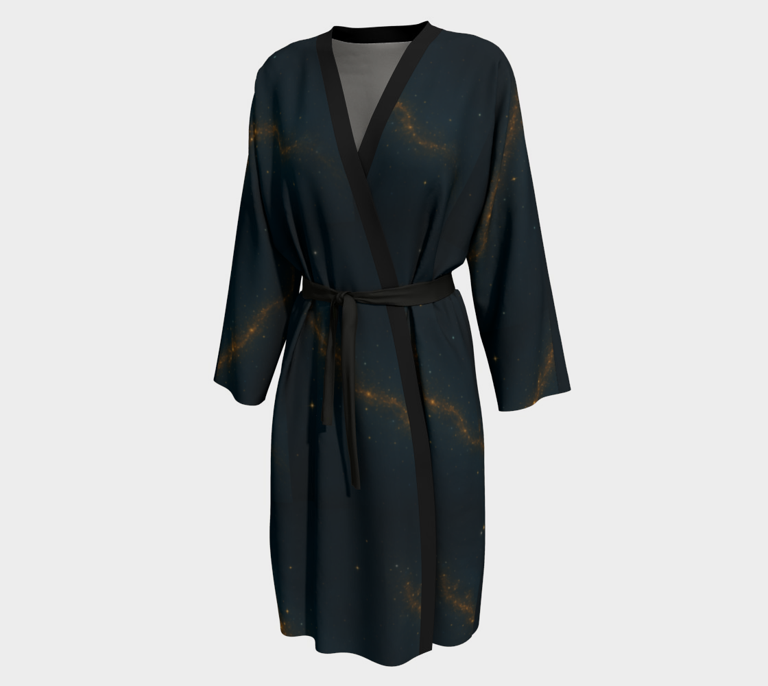 Black robe with abstract design on a white background