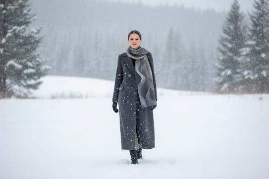 Wave Collection Scarf | Luxe Grey Swirl Premium Silk-Like