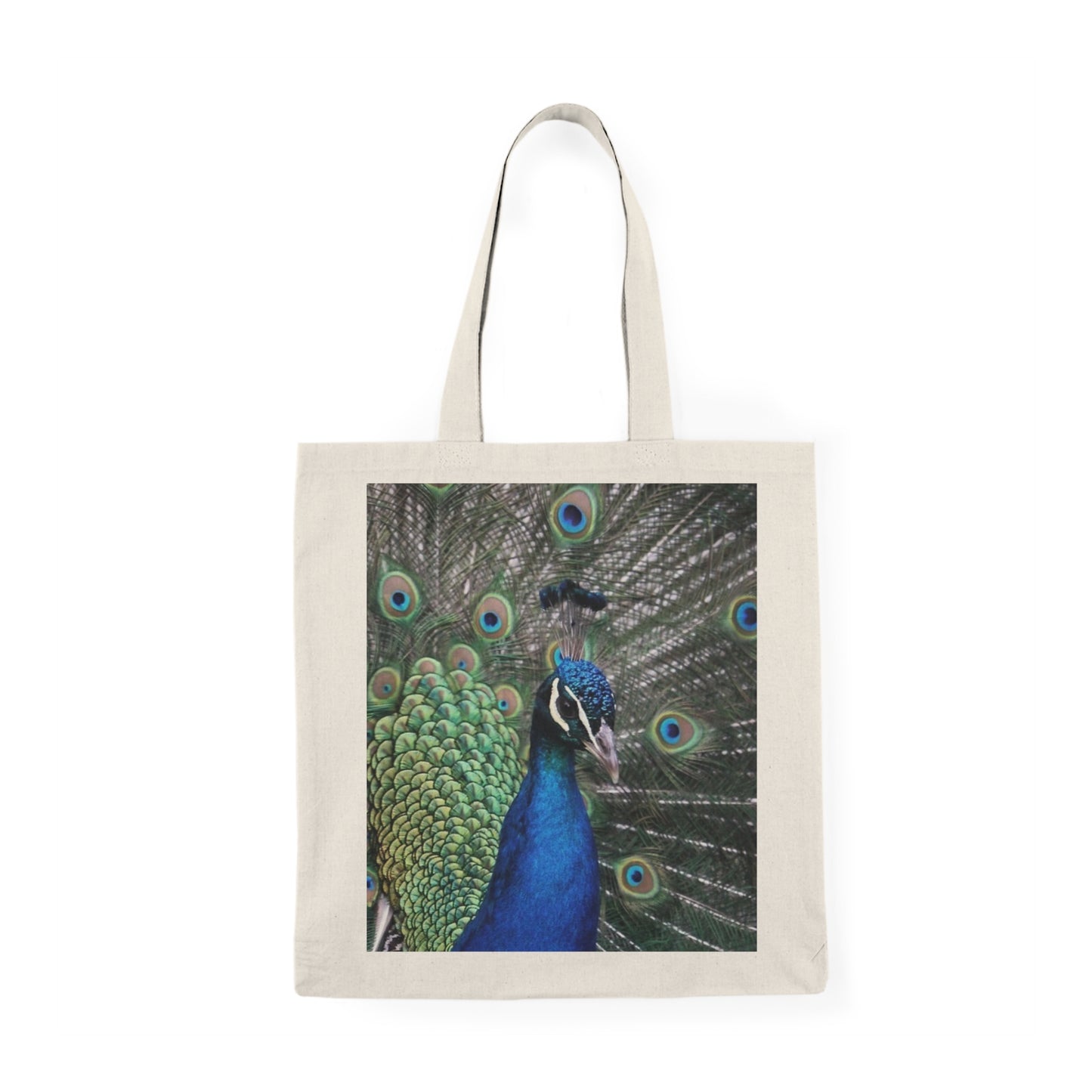 Make Love Your Compass | Peacock Feathers Natural Canvas Tote