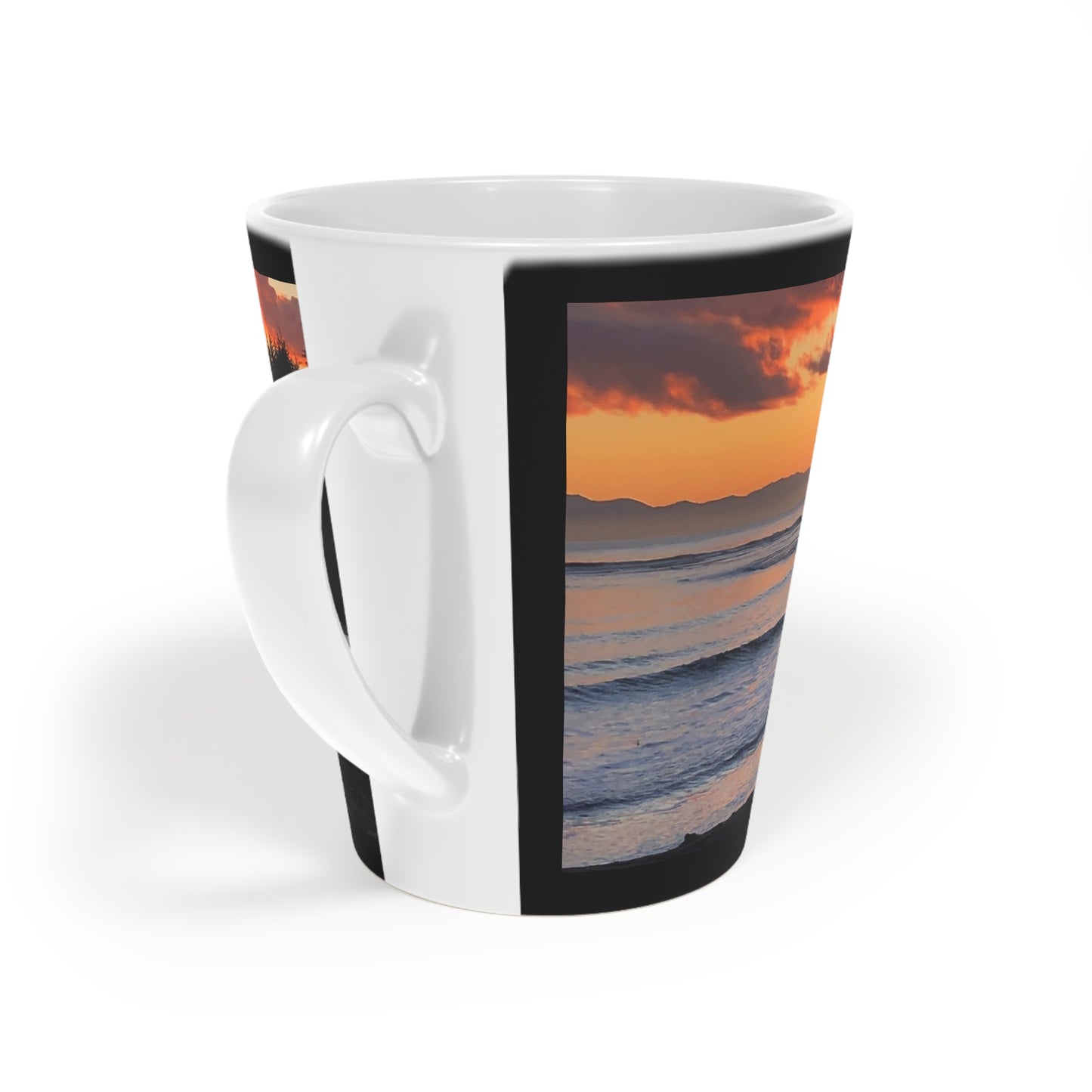 Sunset Beach Latte Mug — 12oz Coastal Coffee Cup