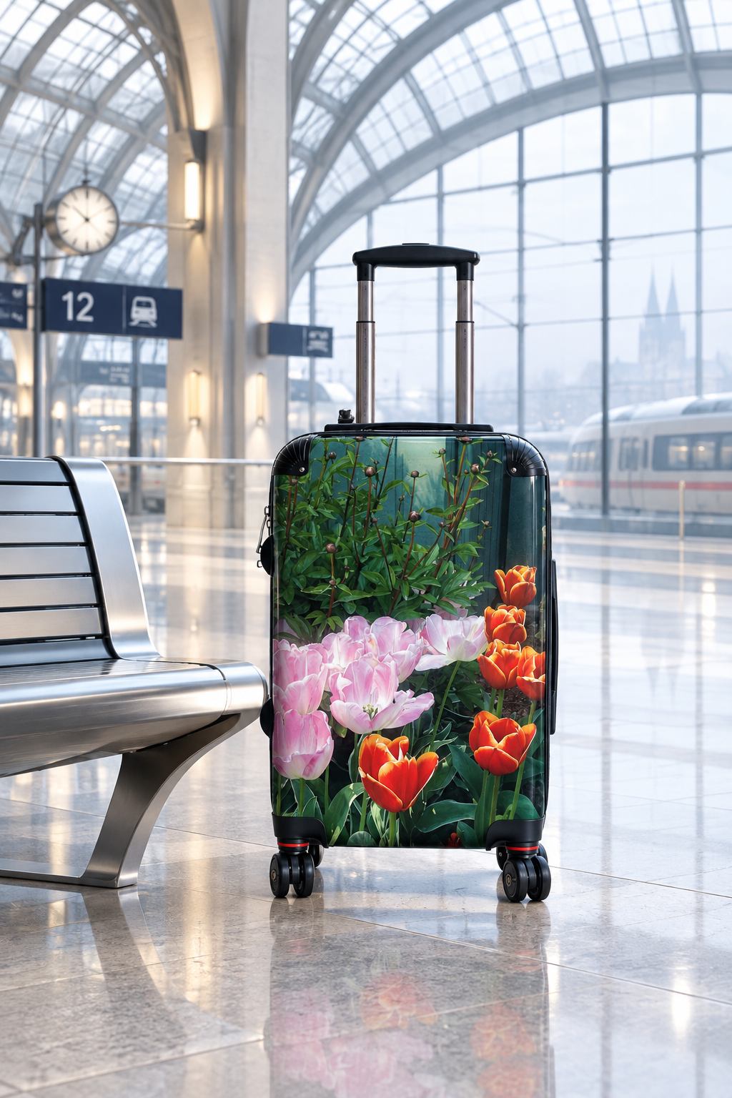 Skagit Tulip Festival Graphic Hardshell Rolling Suitcase
