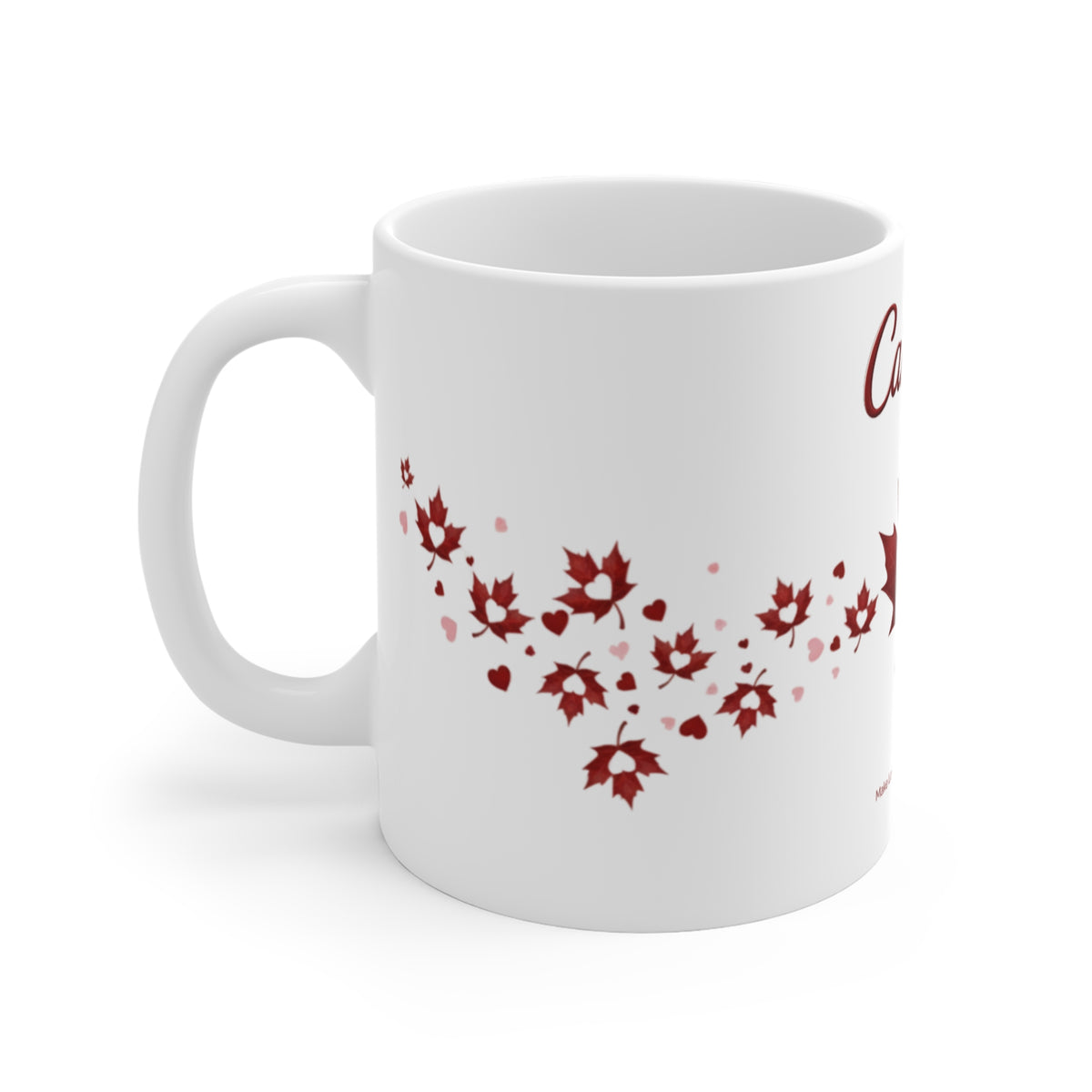 Canada Maple Leaf Heart Mug | Canadian Flag Maple Leaf Design