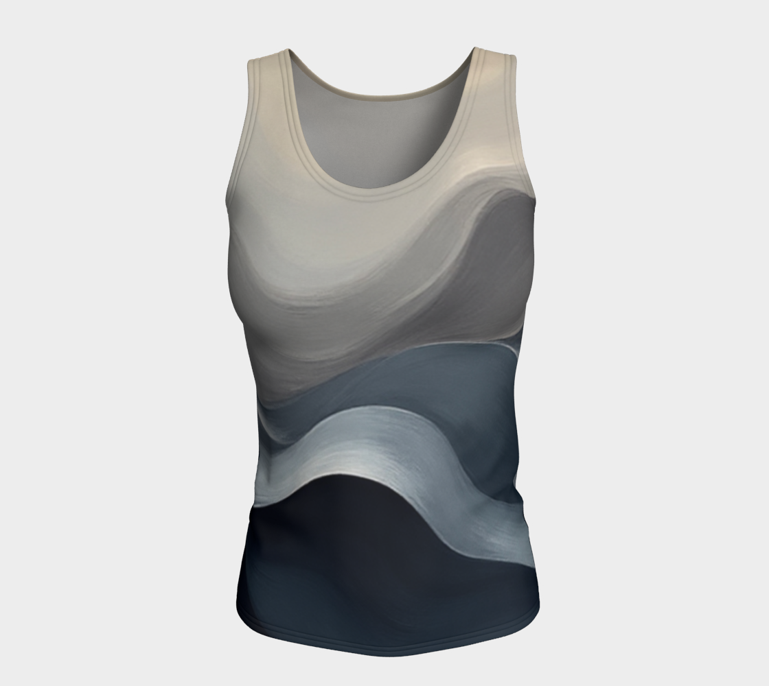 Wave Collection Tank - Regular Fit | Luxe Grey Swirl Premium Fitted Top