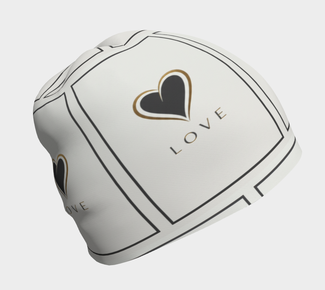 Helmet with a heart and 'LOVE' text design on a white background