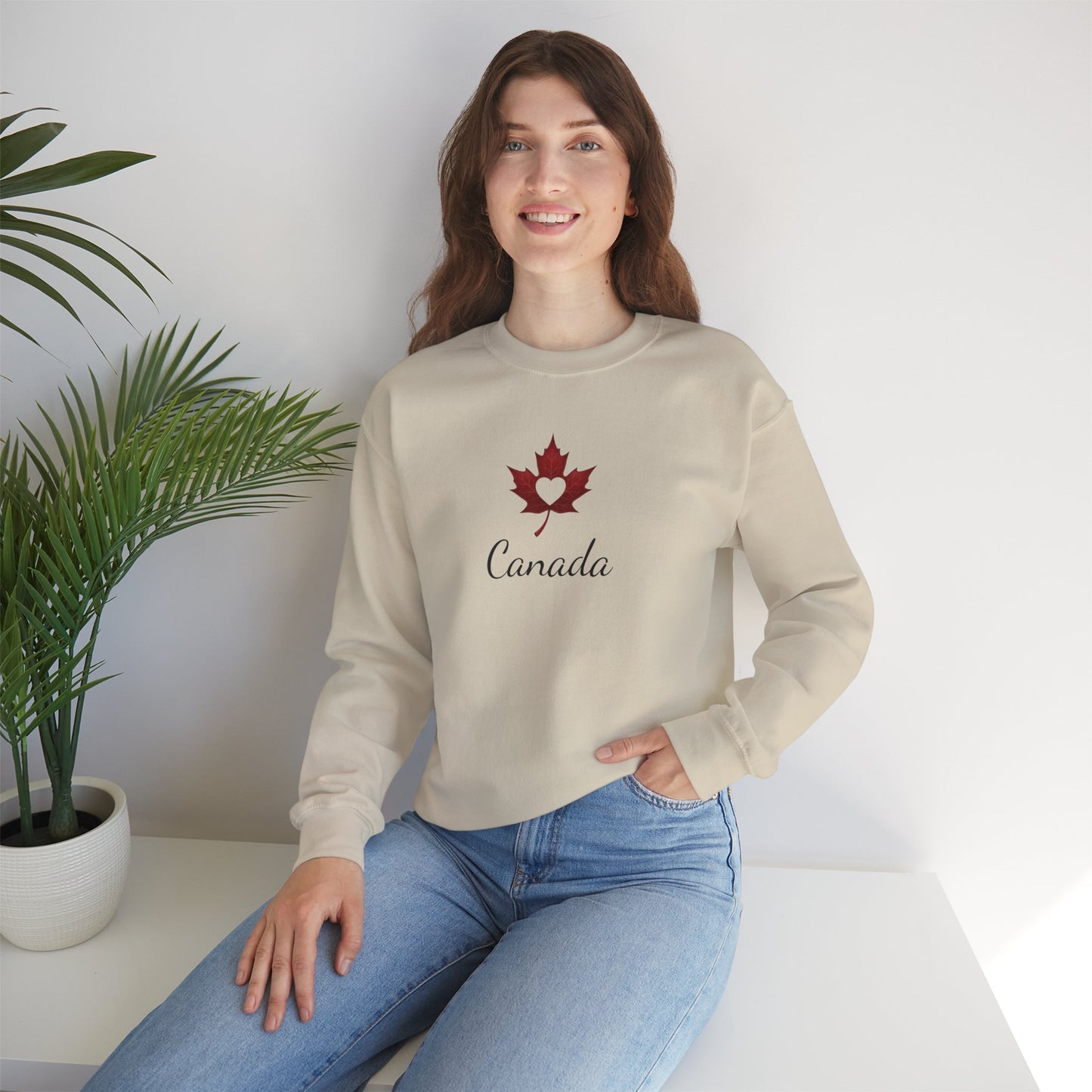 Make Love Your Compass | Canada Sweatshirt with Maple Heart Moti