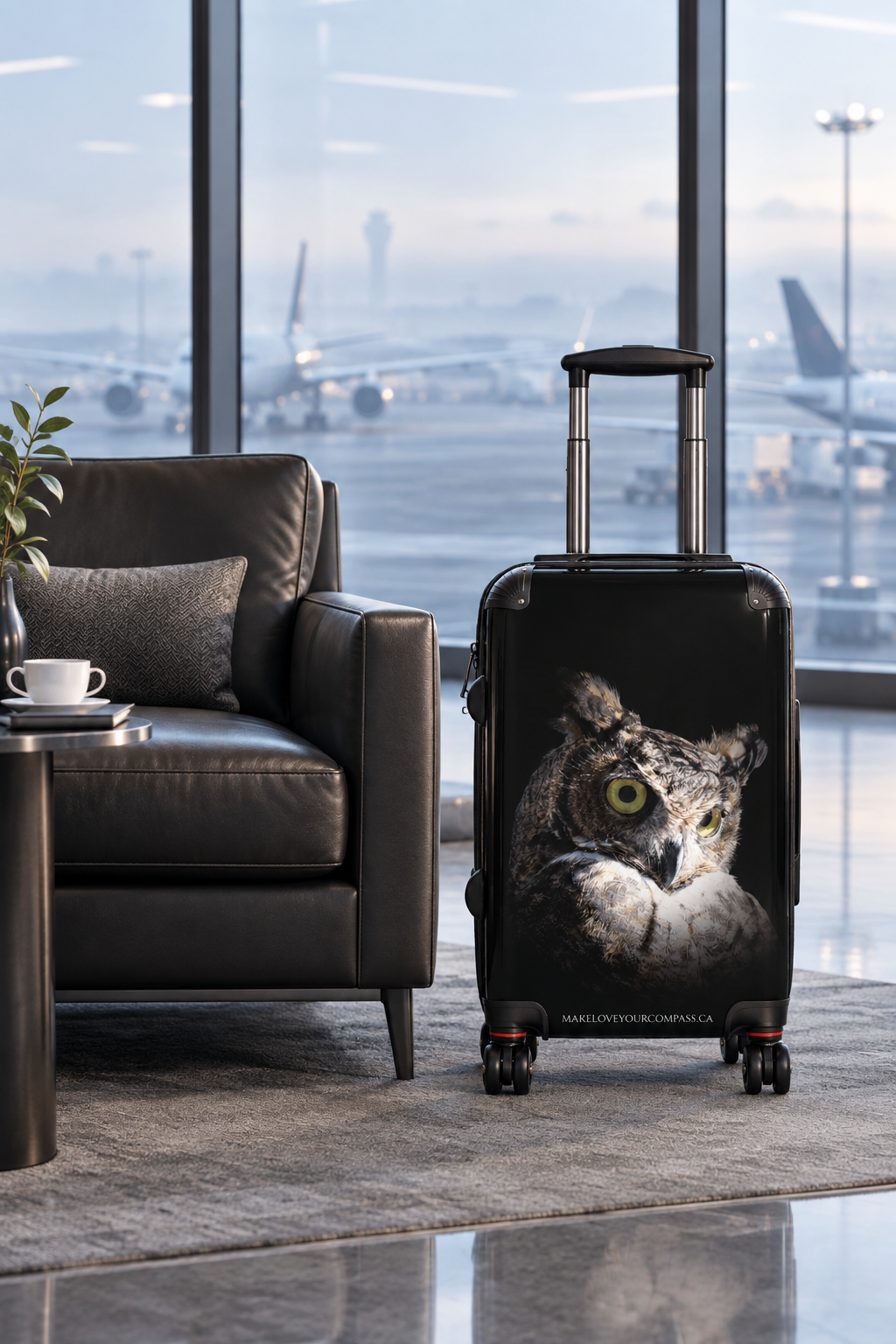 Great Horned Owl Graphic Hardshell Rolling Suitcase