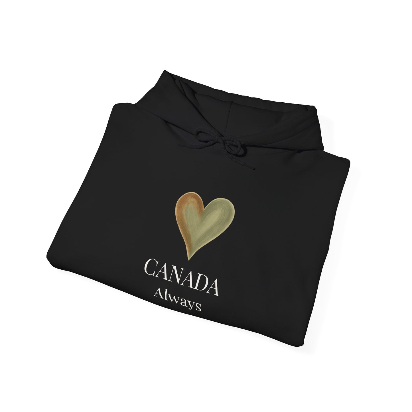 Canada, Always — Sage & Chocolate Heart Hoodie Sweatshirt | Make Love Your Compass®