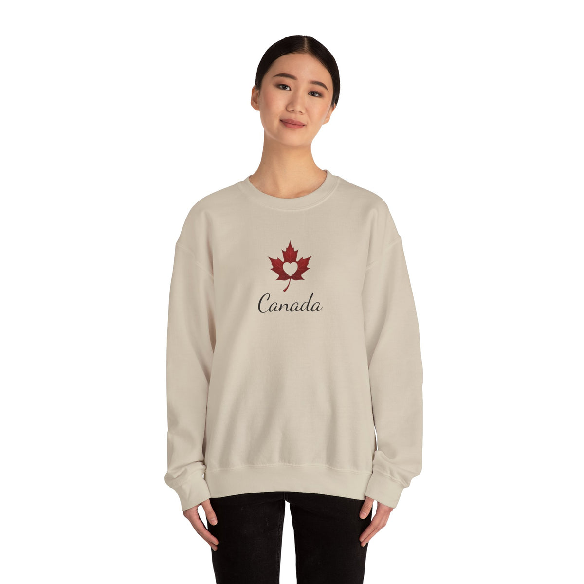 Make Love Your Compass | Canada Sweatshirt with Maple Heart Moti