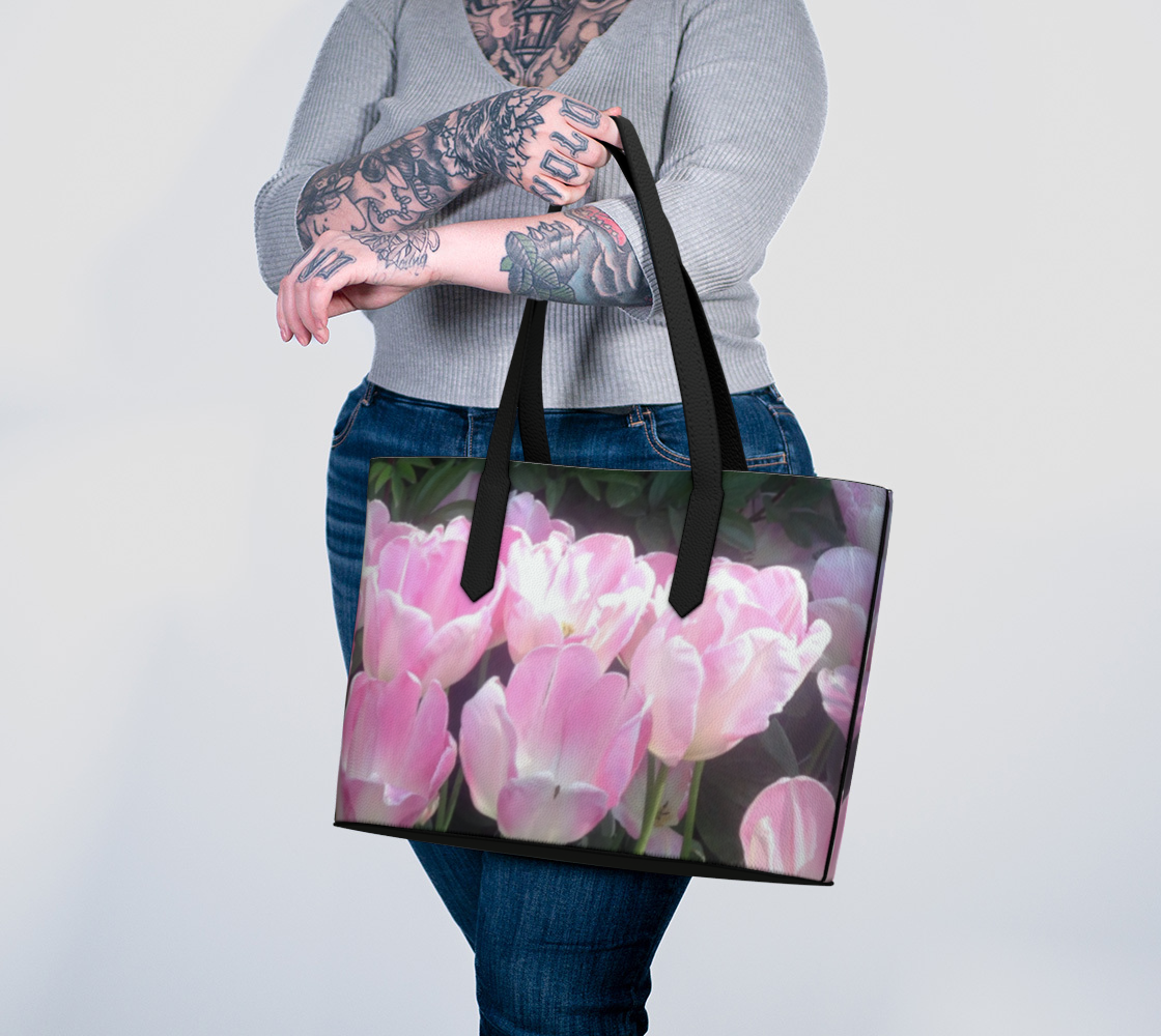 Skagit Valley Tulip Festival Premium Vegan Leather Tote Bag