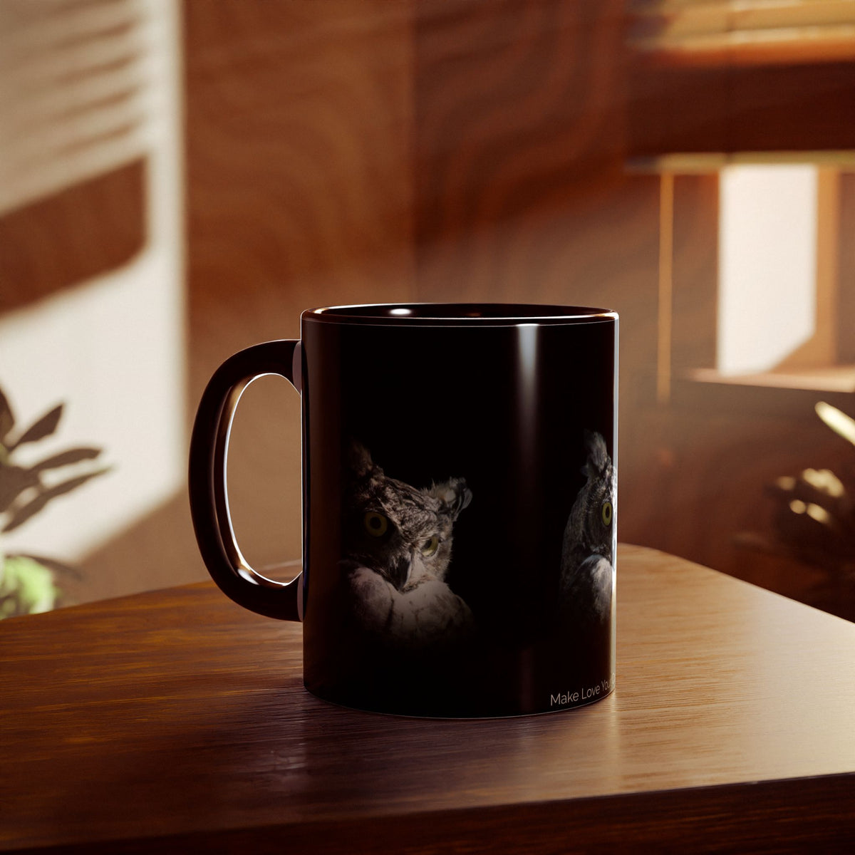 Make Love Your Compass | Great Horned Owl Accent Mug - 11oz