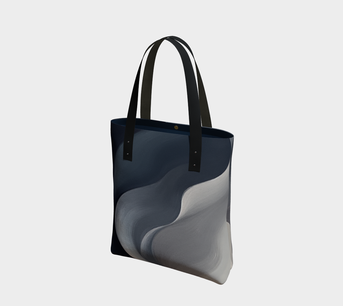 Wave Collection Tote | Luxe Grey Swirl Premium Vegan Leather