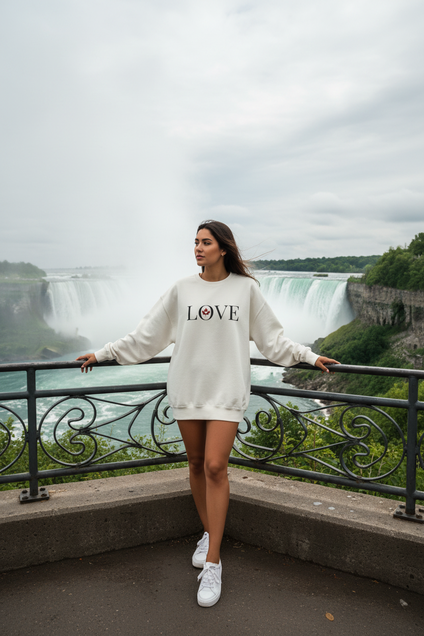 Make Love Your Compass | Unisex Maple Heart LOVE Graphic Sweatshirt