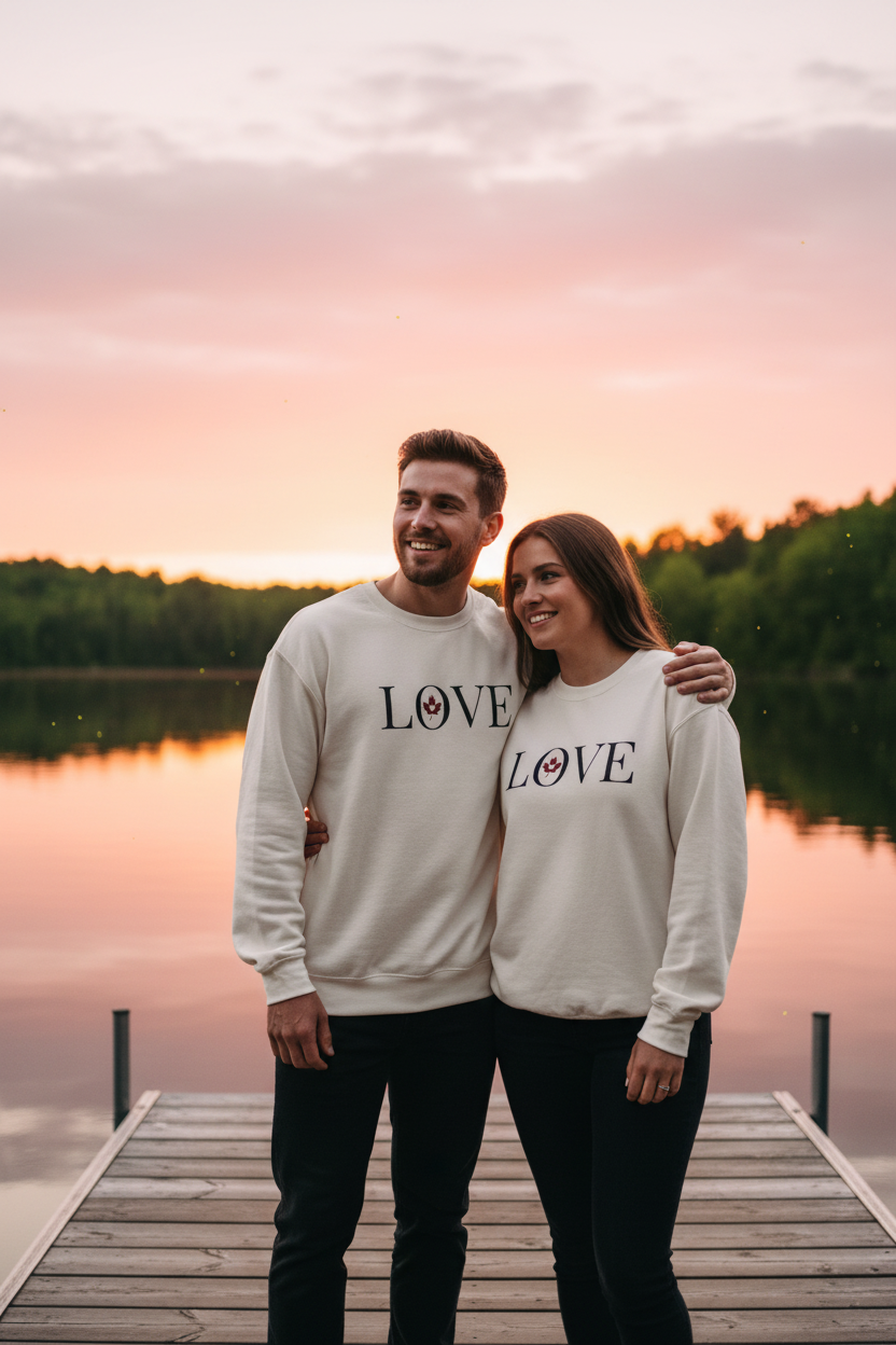 Make Love Your Compass | Unisex Maple Heart LOVE Graphic Sweatshirt
