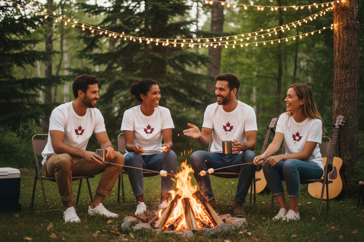 Make Love Your Compass | Unisex Maple Leaf Heart Graphic Tee - White