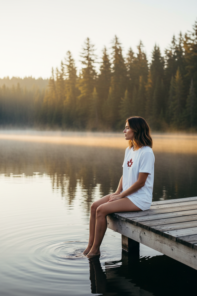 Make Love Your Compass | Unisex Maple Leaf Heart Graphic Tee - White