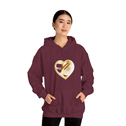 Make Love Your Compass | Gold Heart Hoodie | Unisex Graphic Sweatshirt