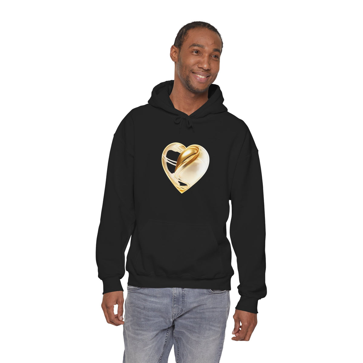 Gold & Glass Heart Graphic Fleece Hoodie