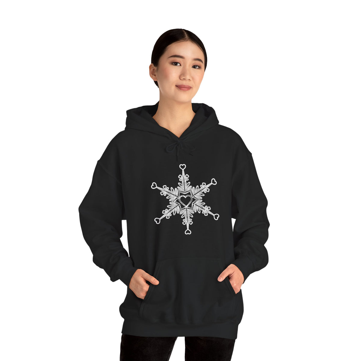 Make Love Your Compass | Snowflake Heart Compass Graphic Hoodie