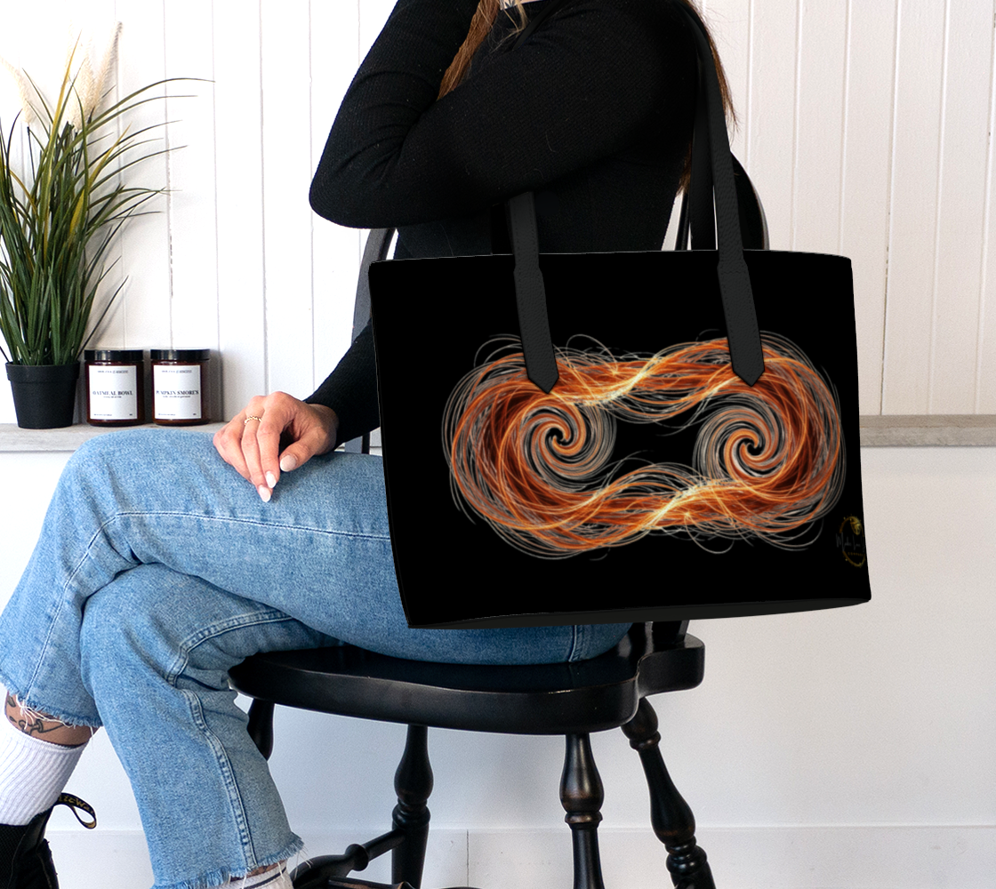 Symphony of Light Quantum Vegan Leather Tote Bag