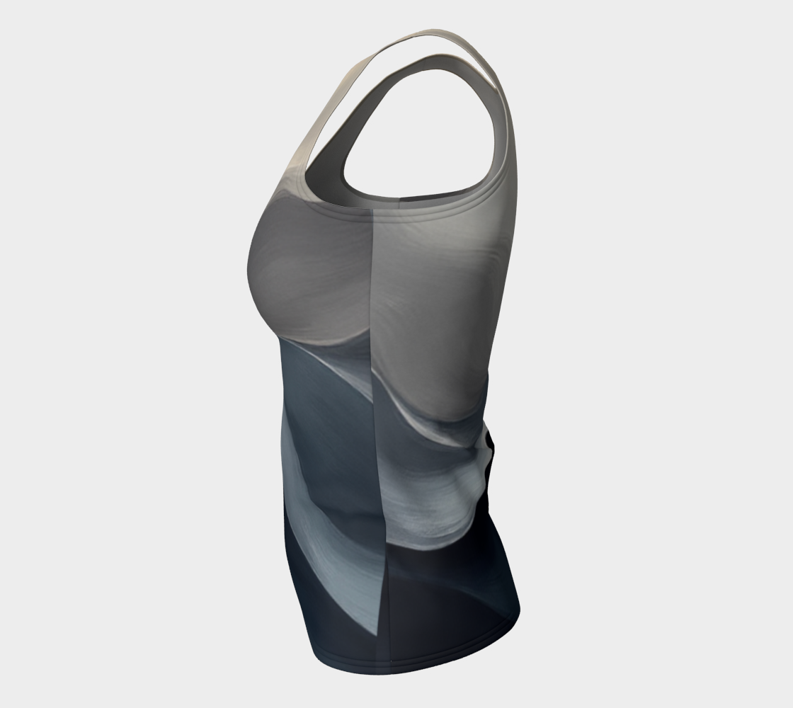 Wave Collection Tank - Regular Fit | Luxe Grey Swirl Premium Fitted Top