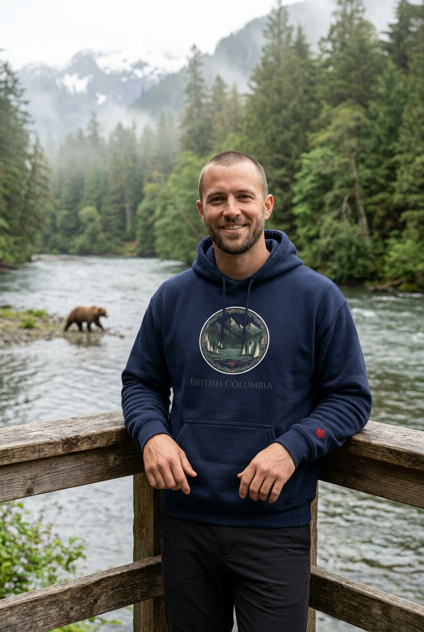 British Columbia Mountain Circle Premium Heavyweight Hoodie