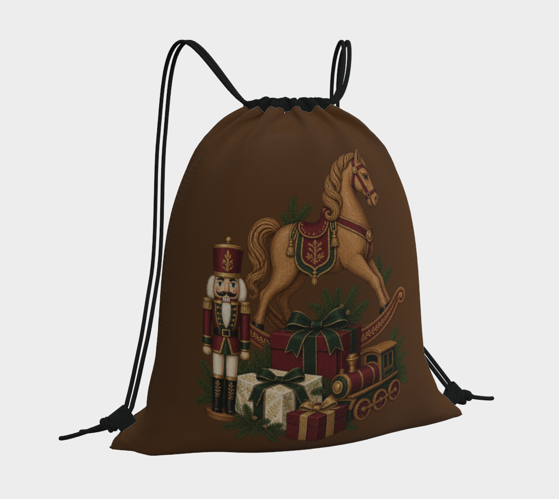 Heritage Rocking Horse Christmas Drawstring Bag