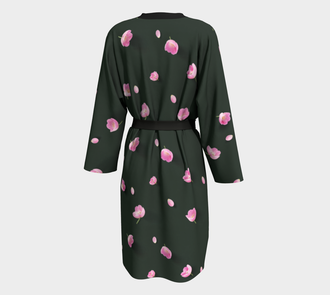 Botanical Bloom Deep Forest Green Peignoir