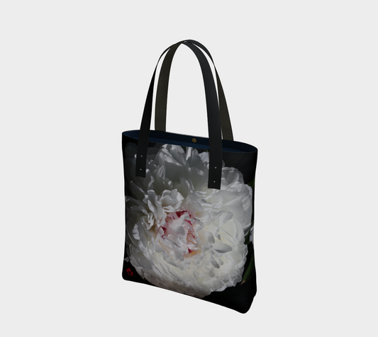 Luxe Tote Bag – Midnight Peony | Make Love Your Compass™