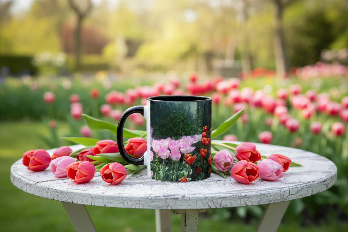 Mirrored Skagit Valley Tulip Festival Ceramic Accent Mug