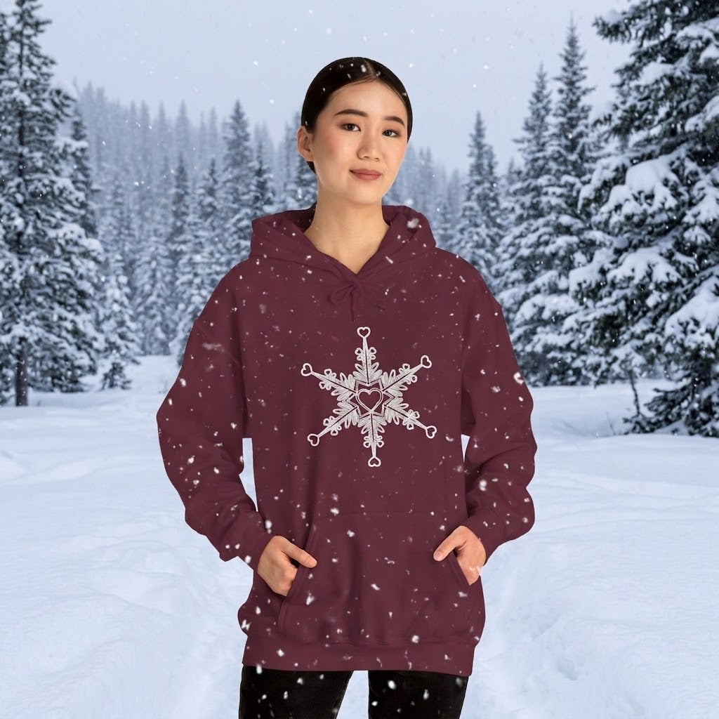 Make Love Your Compass | Snowflake Heart Compass Graphic Hoodie