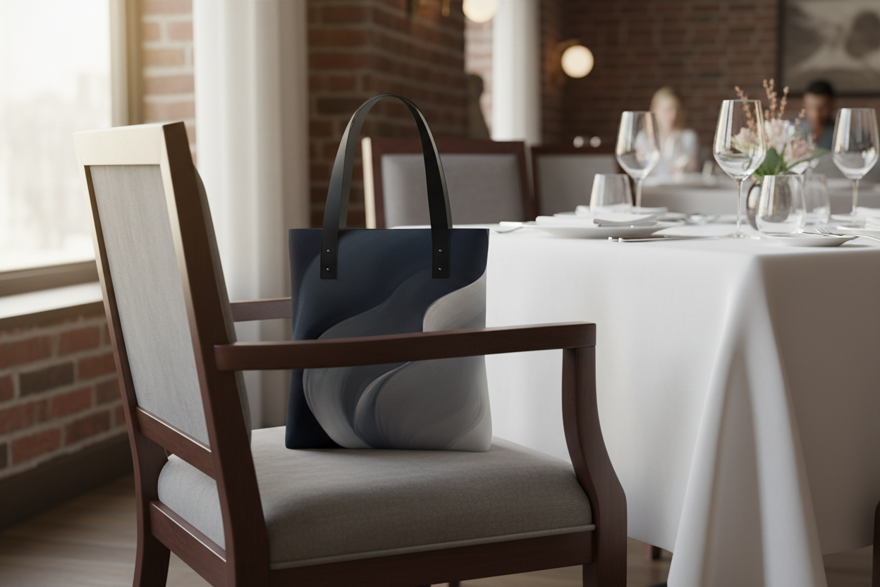 Wave Collection Tote | Luxe Grey Swirl Premium Vegan Leather