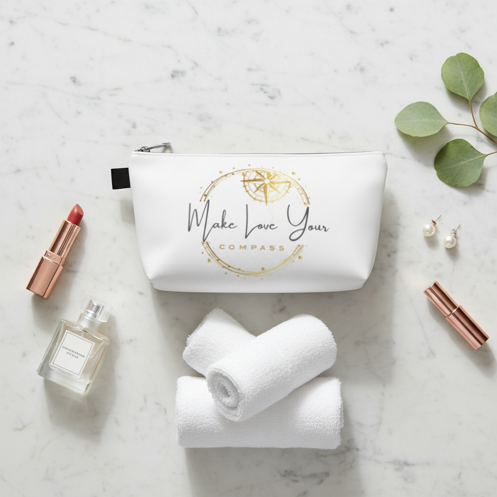 Makeup Bag - Marble Flat Lay
