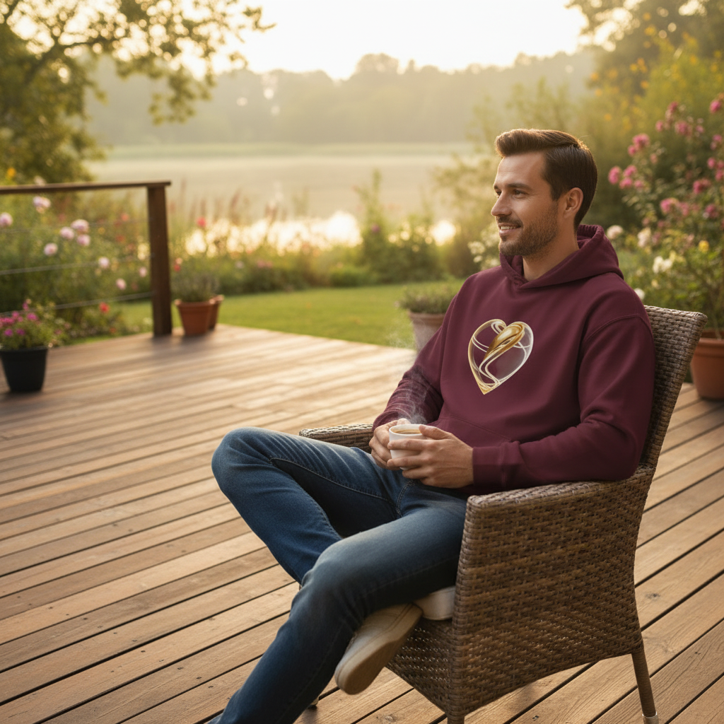 Gold & Glass Heart Graphic Fleece Hoodie