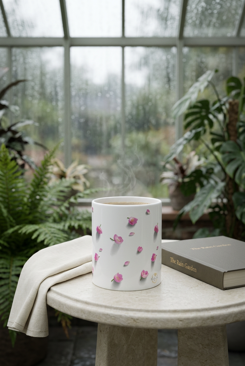 Pink Flower Petals Ceramic Mug