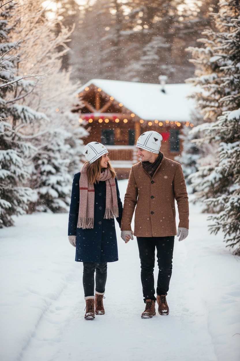 Romantic Couple with Beanie